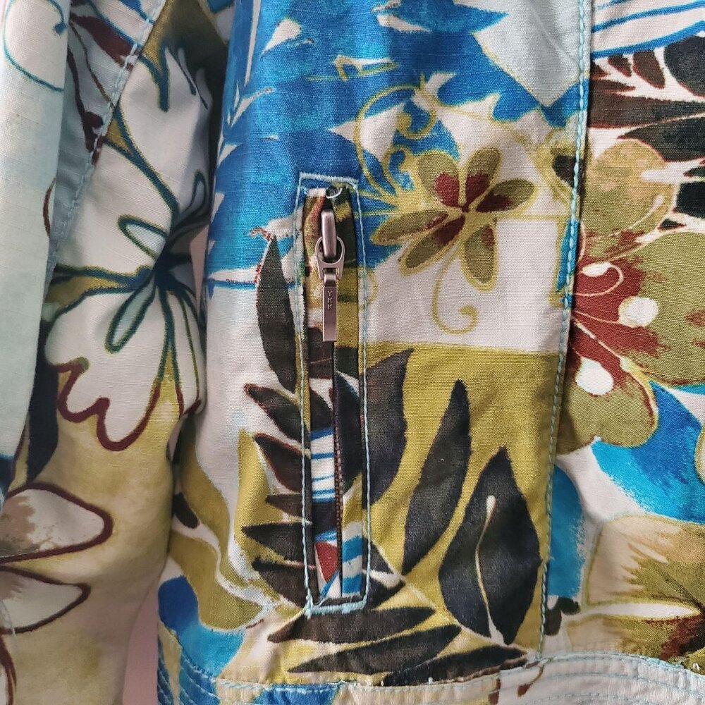 Chico's Women's Multi-Color Floral Patchwork Zip Front Jacket Size 1/Medium (8) - Picture 7 of 10